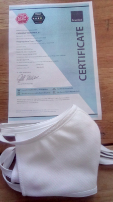 Rúško antibakteriálne  s iónmi striebra Prolen®Siltex STOP BAKTERIA certifikaty