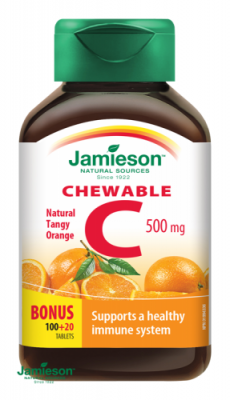 Jamieson Vitamín C 500mg tablety na cmúľanie s príchuťou pomaranča 120tbl.