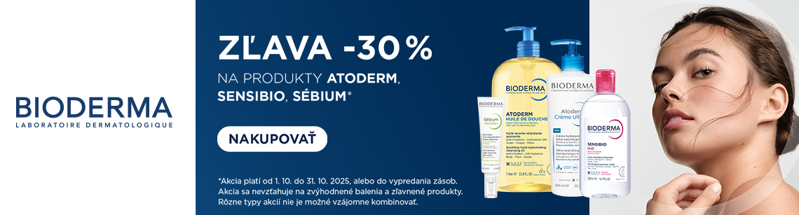 zľava 30 % na produkty Atoderm, Sensibio a Sébium 